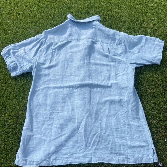 Batick Bay Men’s 100% Washable Silk Button Front Short Sleeve Collared Shirt M - Picture 2 of 5